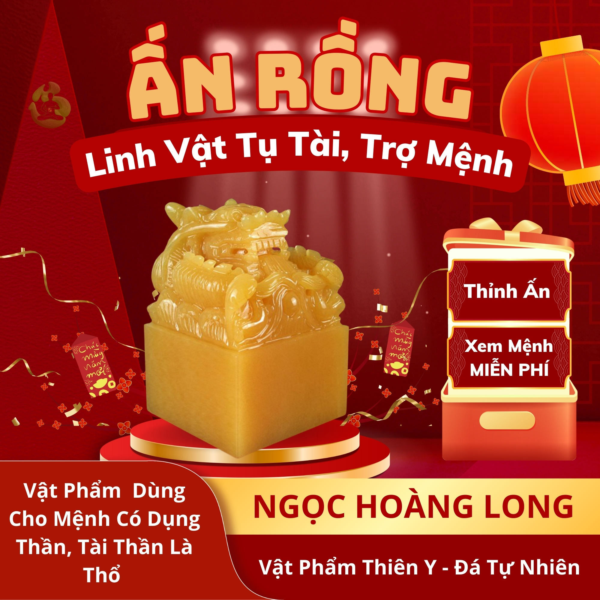 Ấn Rồng Thổ - Đá Hoàng Long (Kho Thìn)