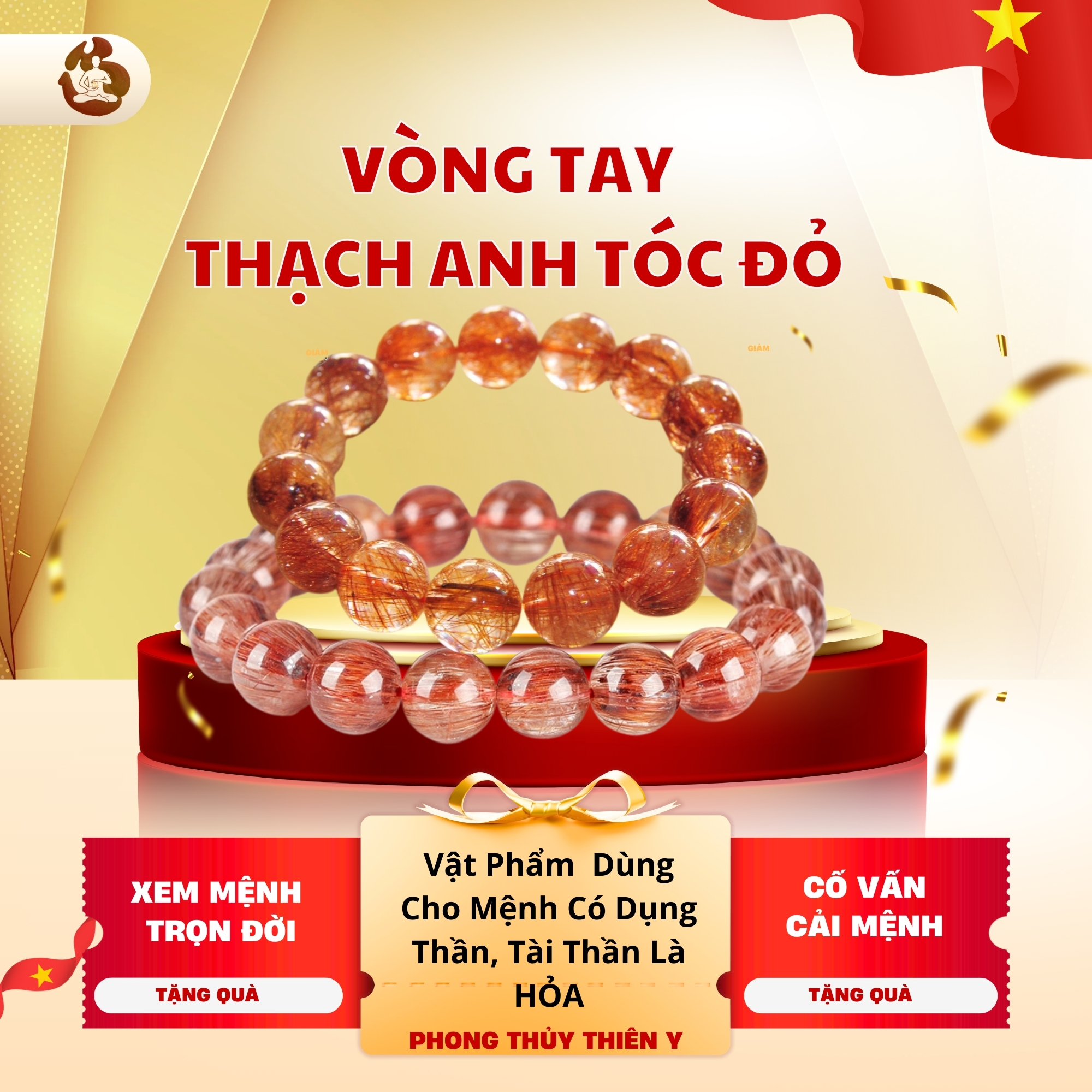 Vòng Tay Thạch Anh Tóc Đỏ.