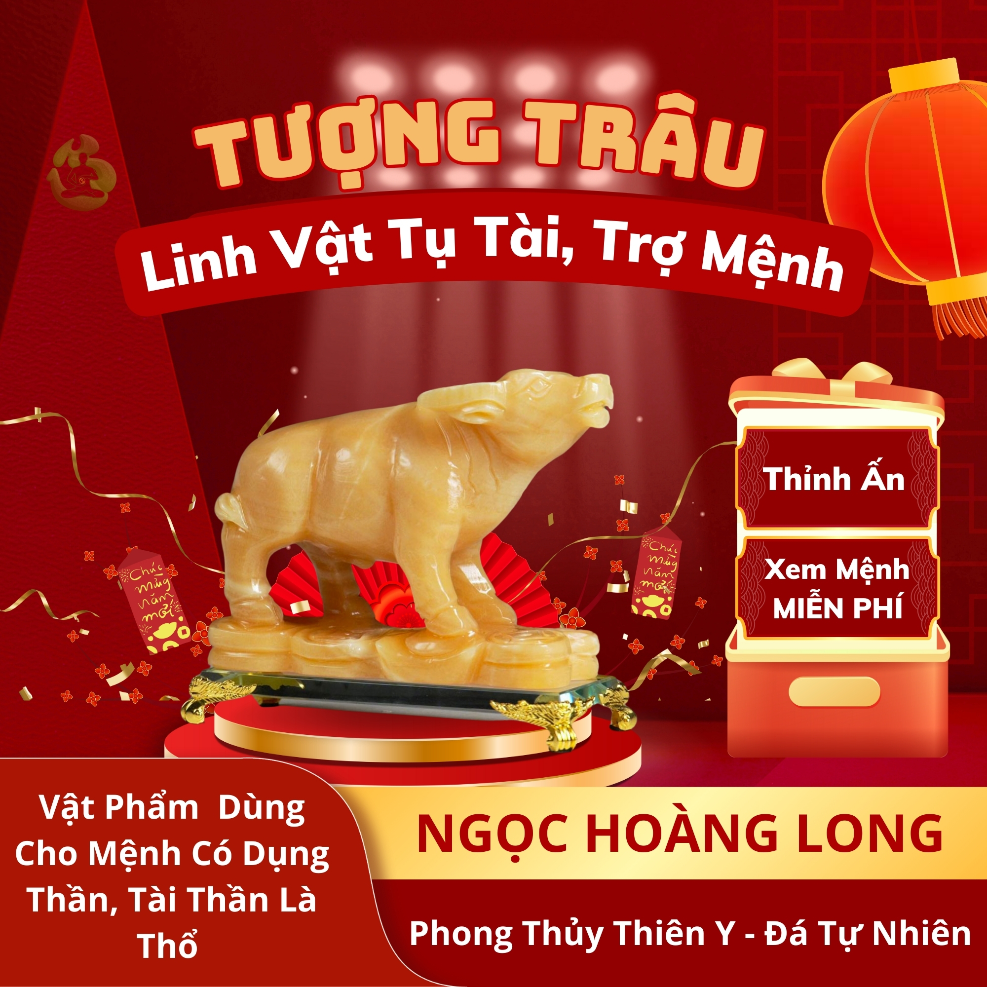 Tượng Trâu đá ngọc hoàng long (Sửu)
