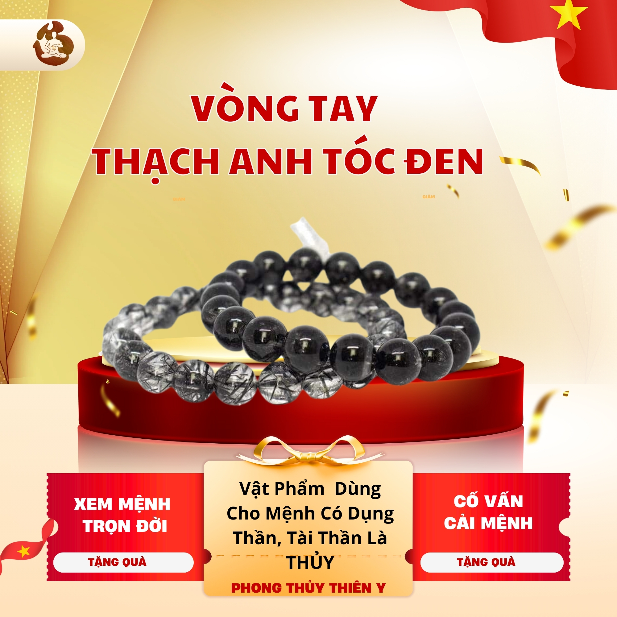 Vòng Tay Thạch Anh Tóc Đen.