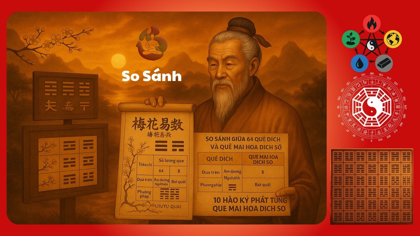 So sánh 64 Quẻ Dịch và Quẻ Mai Hoa